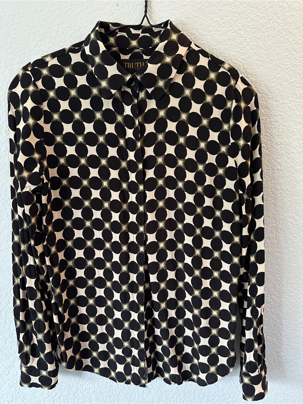 Truth by Republic Black & Cream Polka Dot Blouse